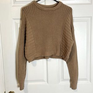 KENDALL & KYLIE • Women’s Cropped Sweater in Tan Size- Small